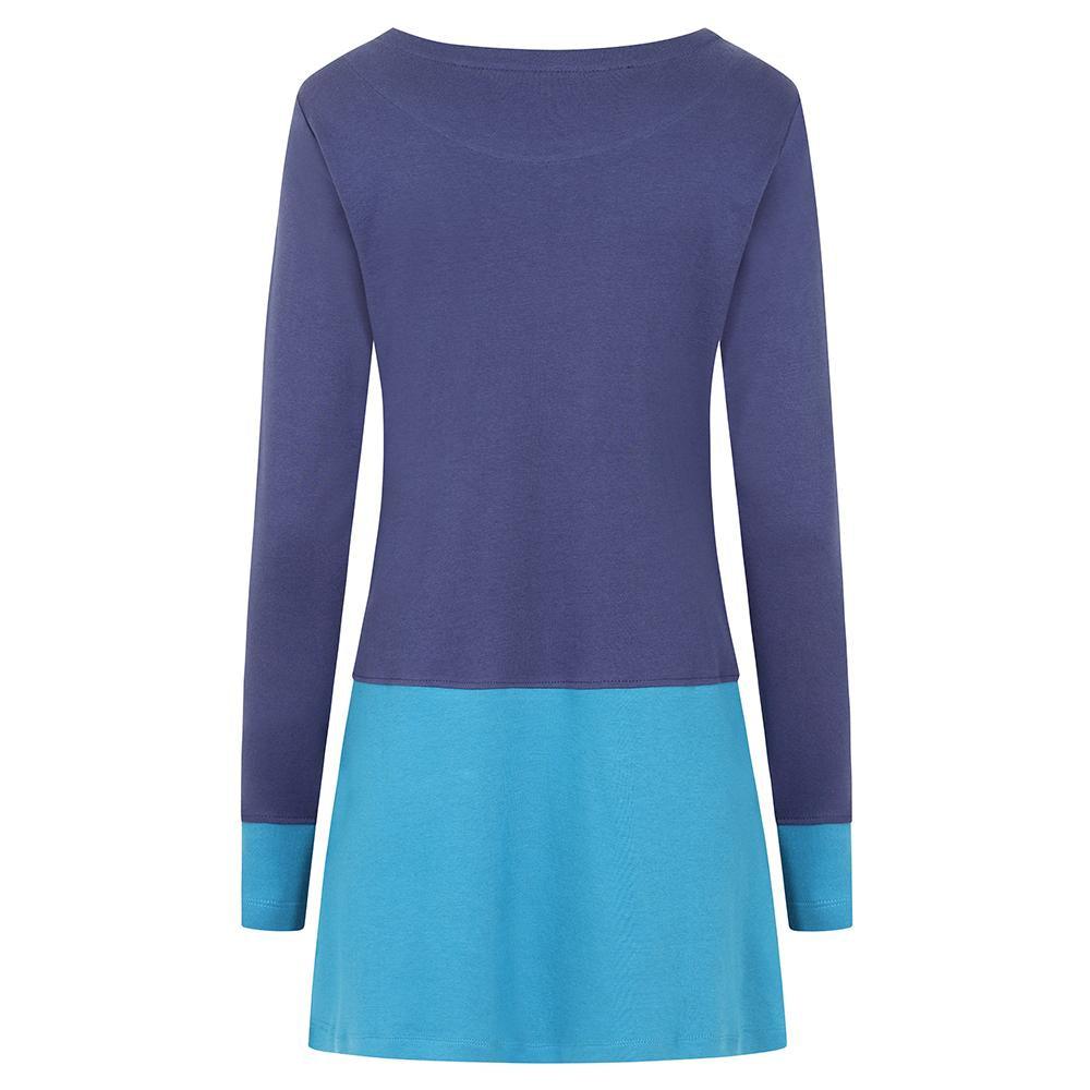 Peacock - Side - Lazy Jacks Womens-Ladies Colour Block Long Tunic Top