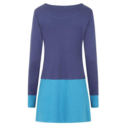 Peacock - Side - Lazy Jacks Womens-Ladies Colour Block Long Tunic Top