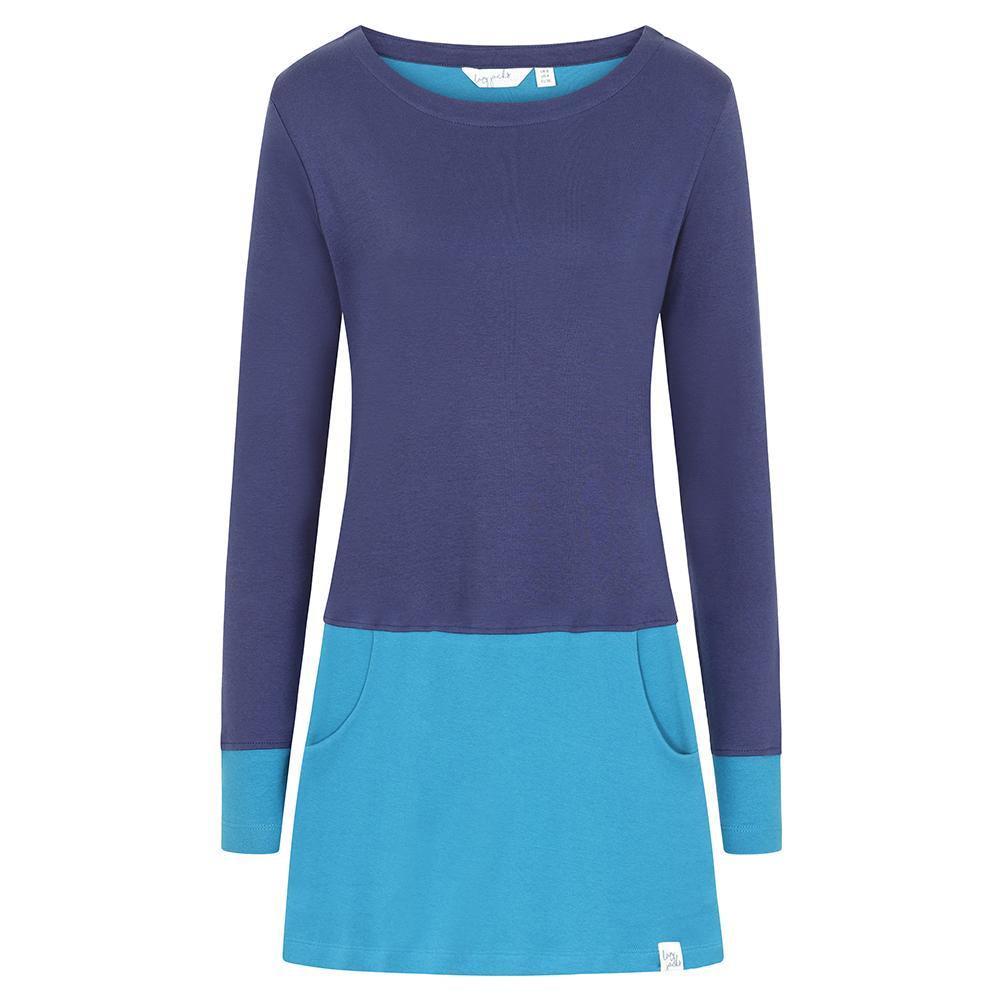 Peacock - Pack Shot - Lazy Jacks Womens-Ladies Colour Block Long Tunic Top