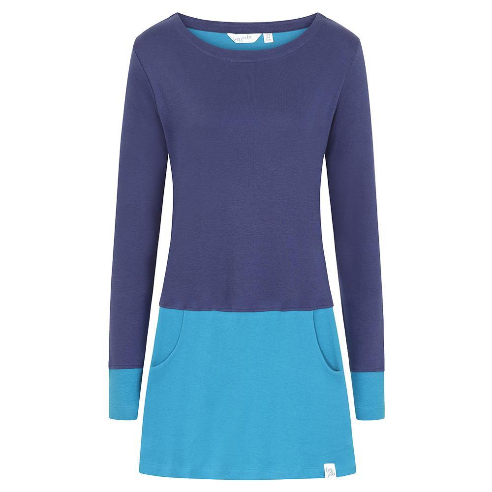 Peacock - Front - Lazy Jacks Womens-Ladies Colour Block Long Tunic Top