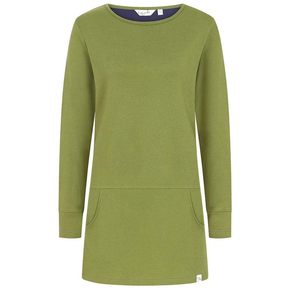 Sage - Back - Lazy Jacks Womens-Ladies Panelled Tunic Top