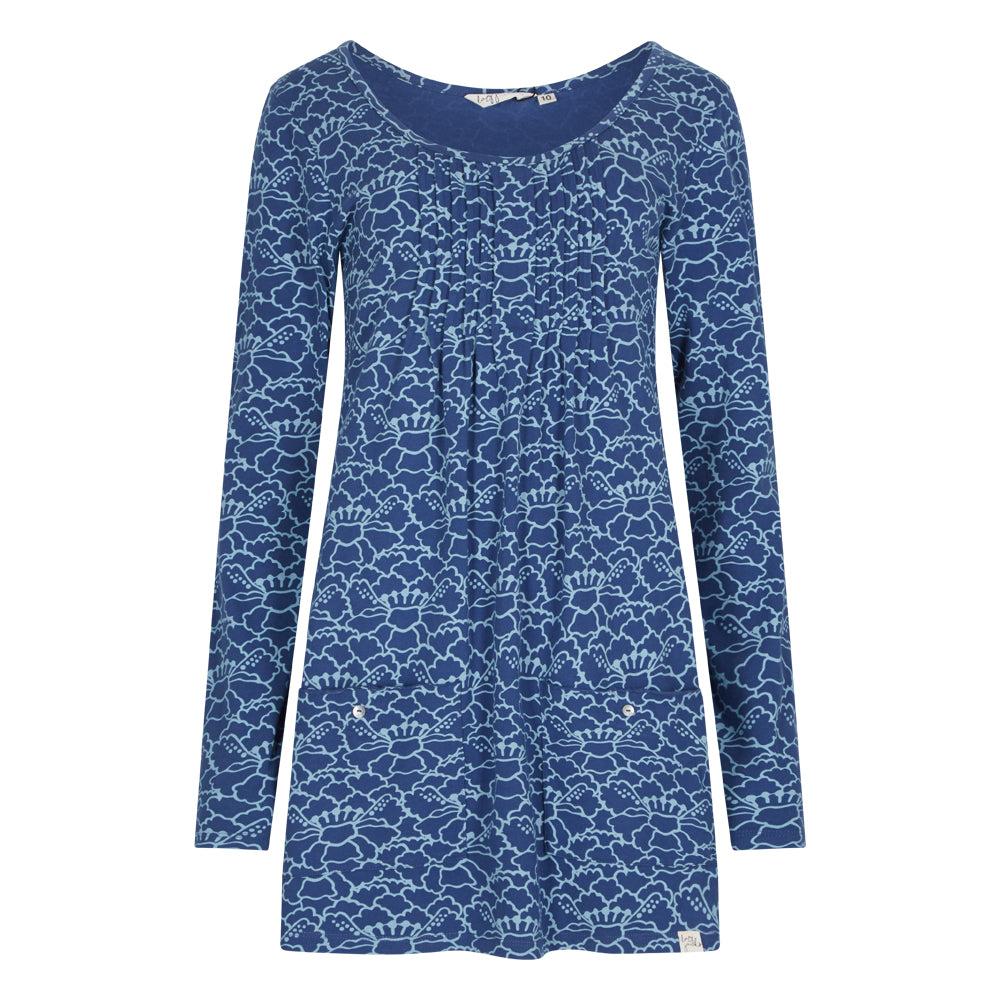 Harbour Blue - Front - Lazy Jacks Womens-Ladies Bloom Harbour Tunic Top