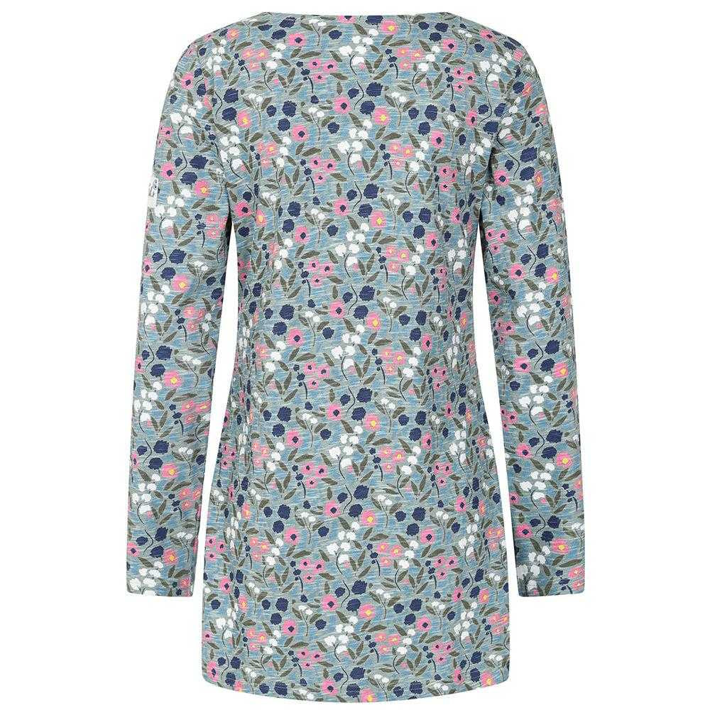 Green-Pink - Back - Lazy Jacks Womens-Ladies Pansy Pocket Tunic Top