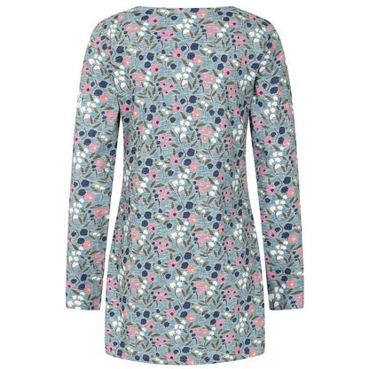 Green-Pink - Back - Lazy Jacks Womens-Ladies Pansy Pocket Tunic Top