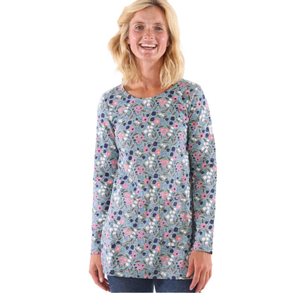 Green-Pink - Lifestyle - Lazy Jacks Womens-Ladies Pansy Pocket Tunic Top