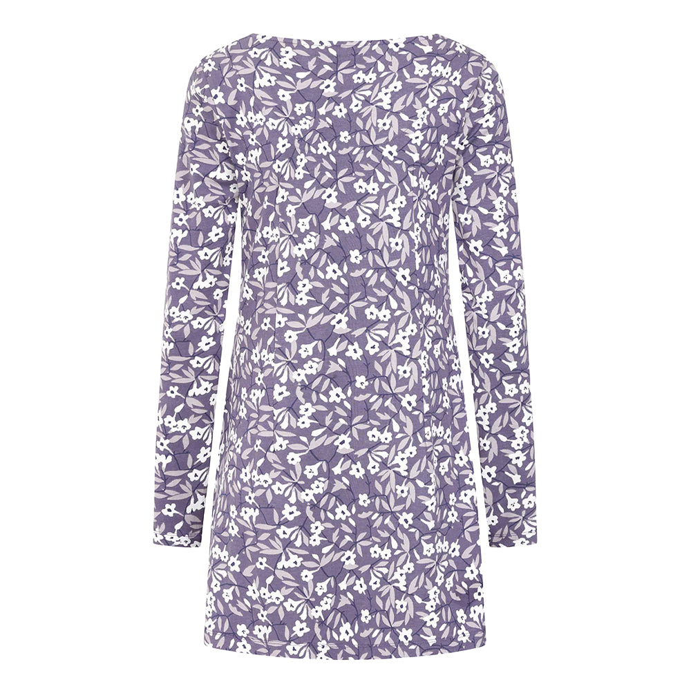 Purple - Back - Lazy Jacks Womens-Ladies Bellflowers Tunic Top