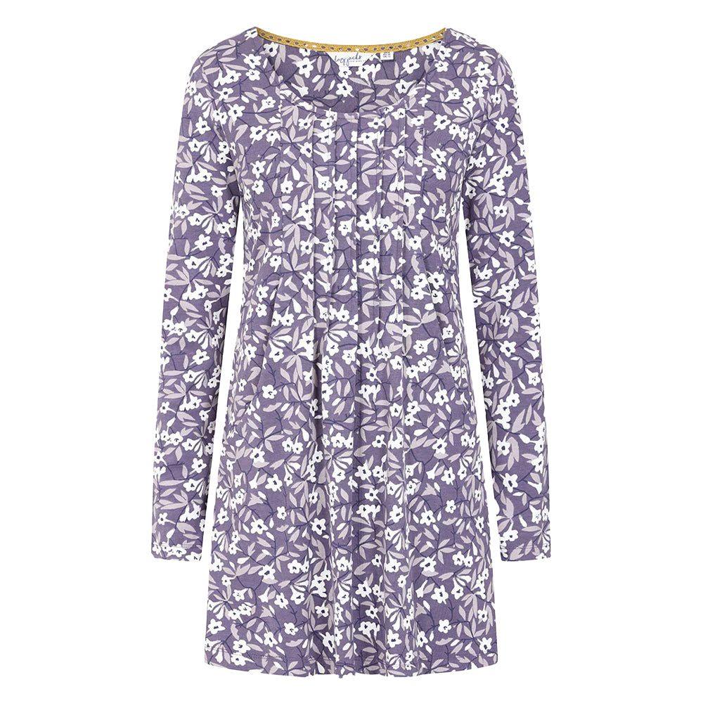 Purple - Front - Lazy Jacks Womens-Ladies Bellflowers Tunic Top