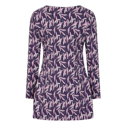 Purple - Back - Lazy Jacks Womens-Ladies Barley Tunic Top