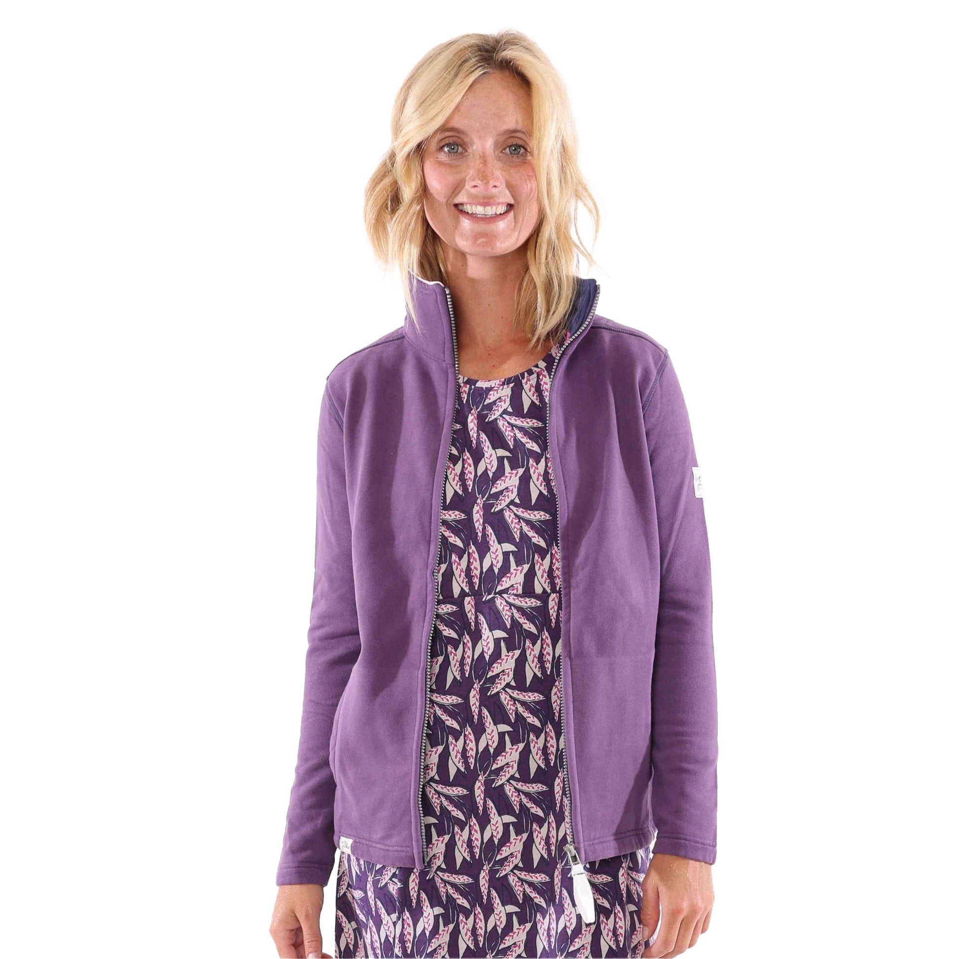 Purple - Side - Lazy Jacks Womens-Ladies Barley Tunic Top
