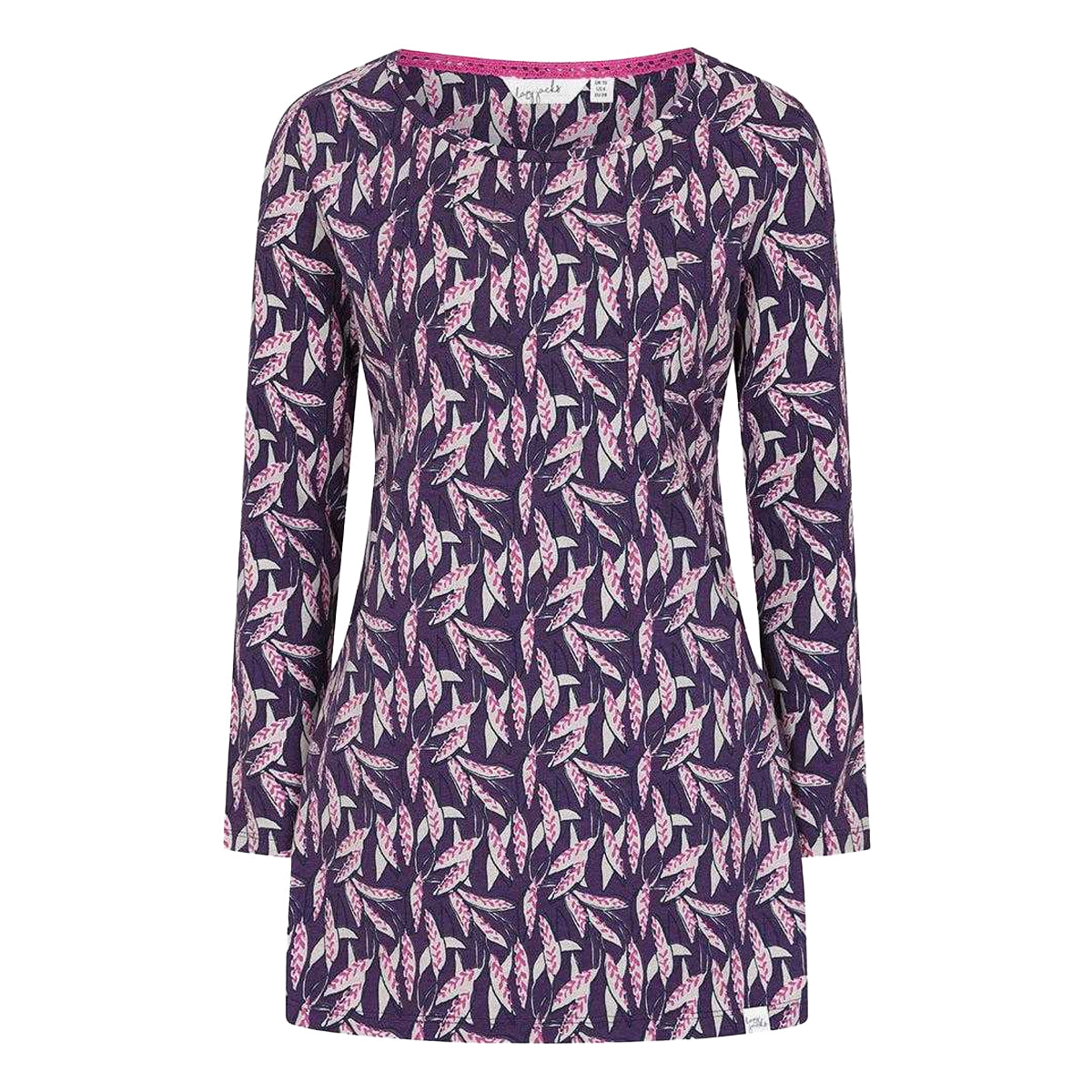 Purple - Front - Lazy Jacks Womens-Ladies Barley Tunic Top