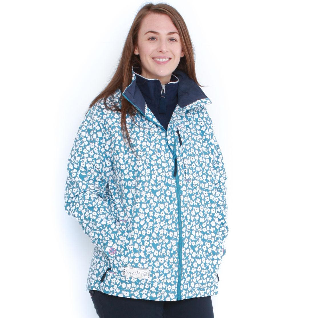 Sky Blue - Back - Lazy Jacks Womens-Ladies Buttercups Waterproof Jacket