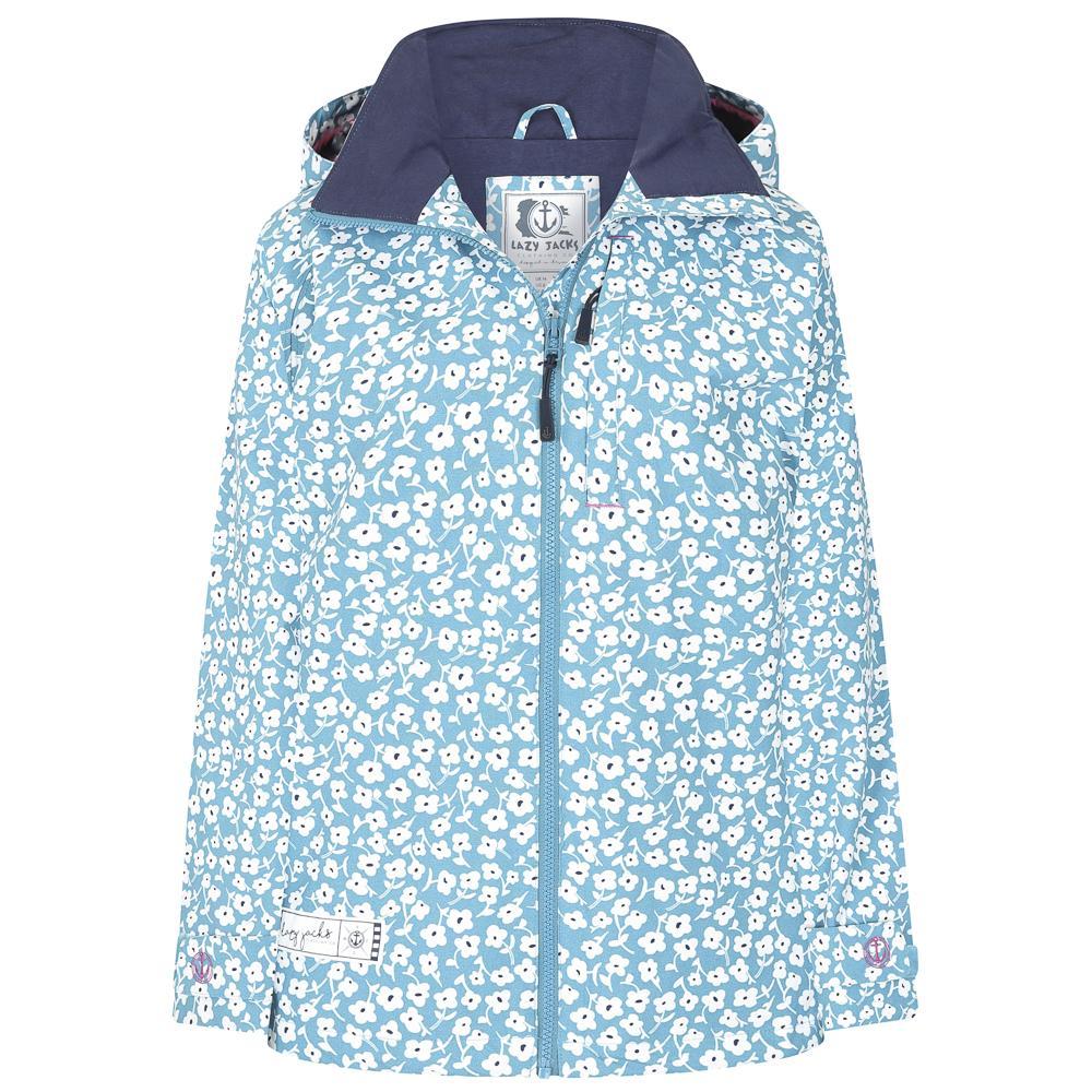 Sky Blue - Front - Lazy Jacks Womens-Ladies Buttercups Waterproof Jacket
