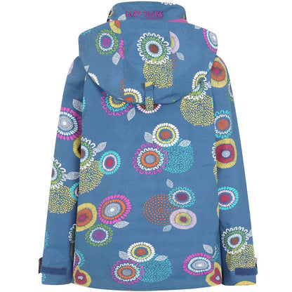 Blue-Pink - Side - Lazy Jacks Womens-Ladies Spiral Waterproof Jacket