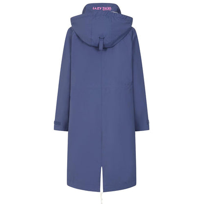 Navy Blue - Back - Lazy Jacks Womens-Ladies Twilight Long Length Waterproof Jacket