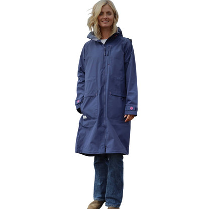 Navy Blue - Pack Shot - Lazy Jacks Womens-Ladies Twilight Long Length Waterproof Jacket