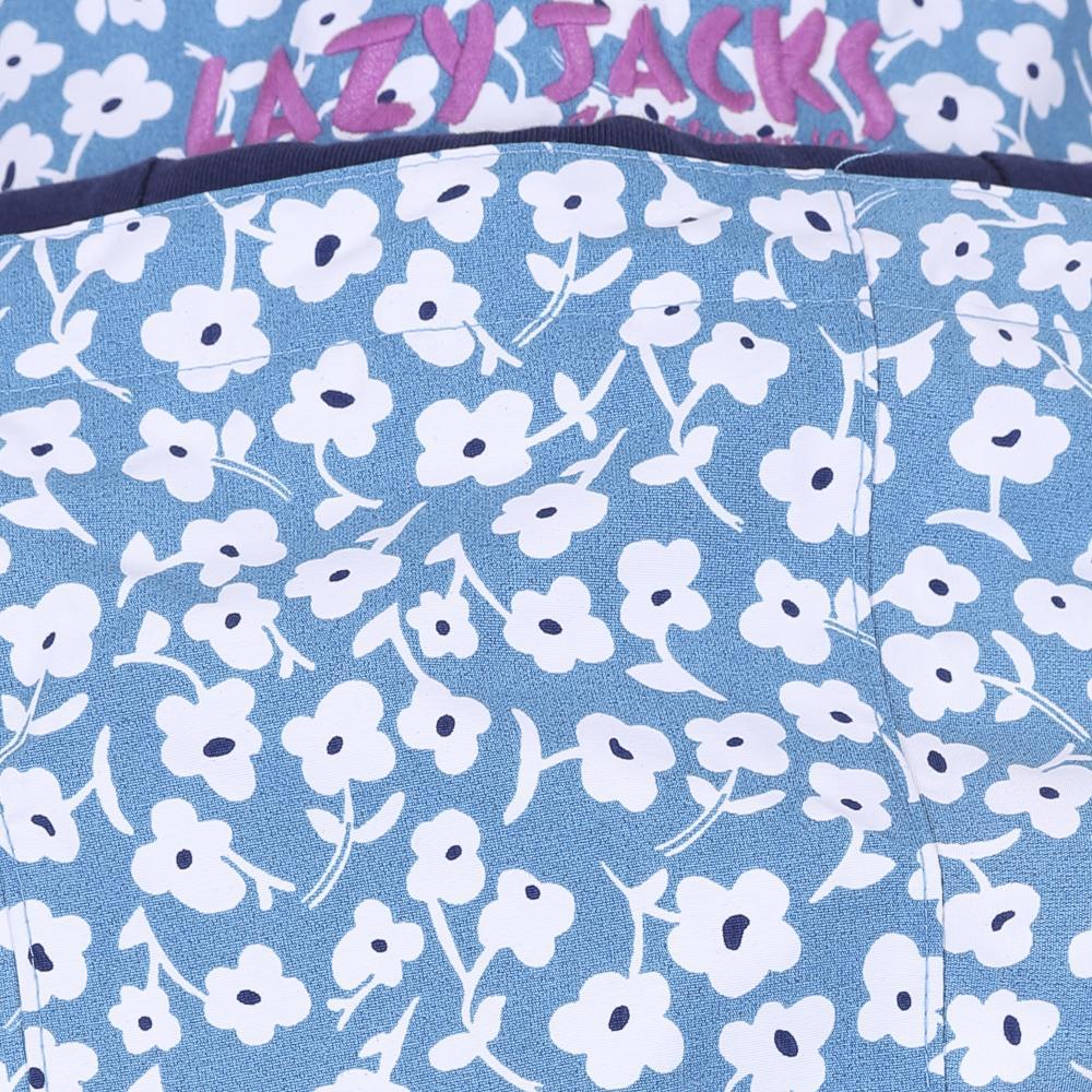Sky Blue-White - Lifestyle - Lazy Jacks Womens-Ladies Buttercups Long Length Waterproof Jacket