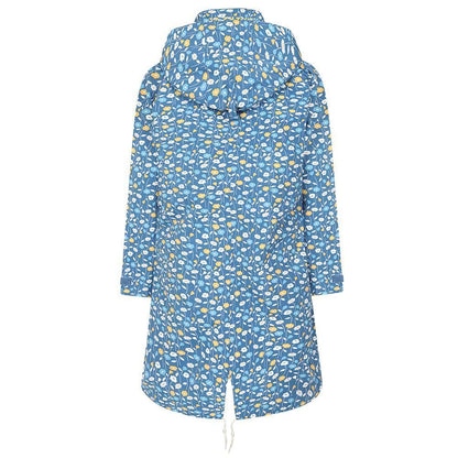 Teal - Back - Lazy Jacks Womens-Ladies Daisy Long Length Waterproof Jacket