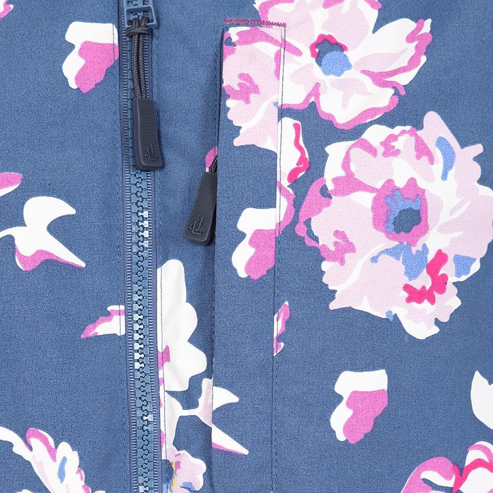 Blue-Pink-White - Pack Shot - Lazy Jacks Womens-Ladies Floral Long Length Waterproof Jacket