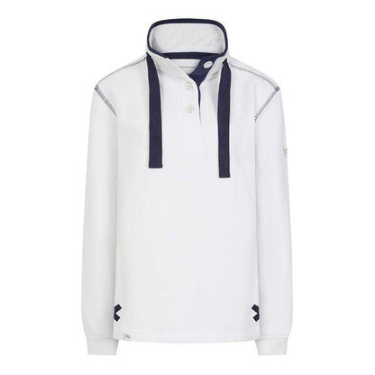 White - Front - Lazy Jacks Womens-Ladies Button Neck Sweatshirt