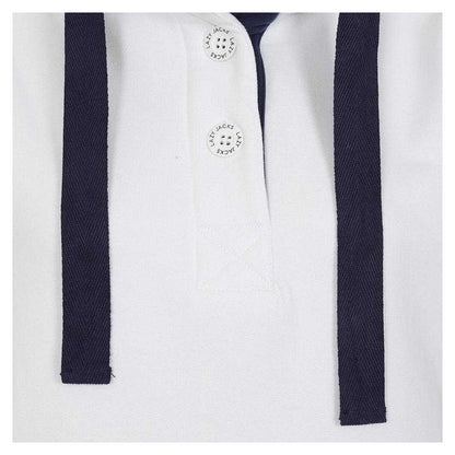 White - Side - Lazy Jacks Womens-Ladies Button Neck Sweatshirt
