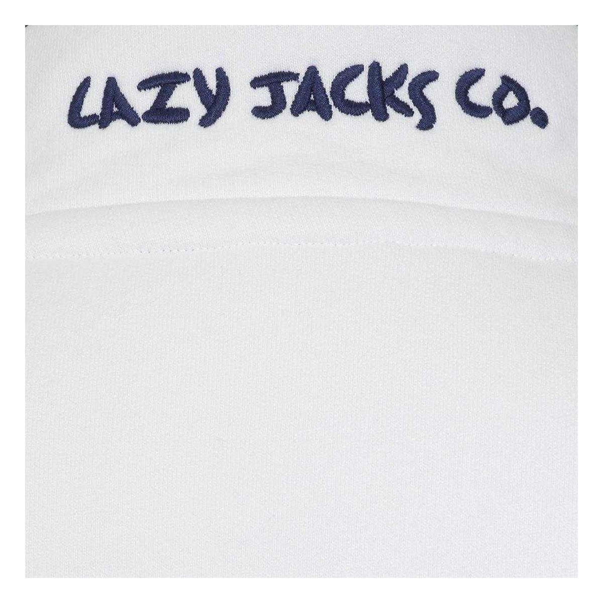 White - Lifestyle - Lazy Jacks Womens-Ladies Button Neck Sweatshirt