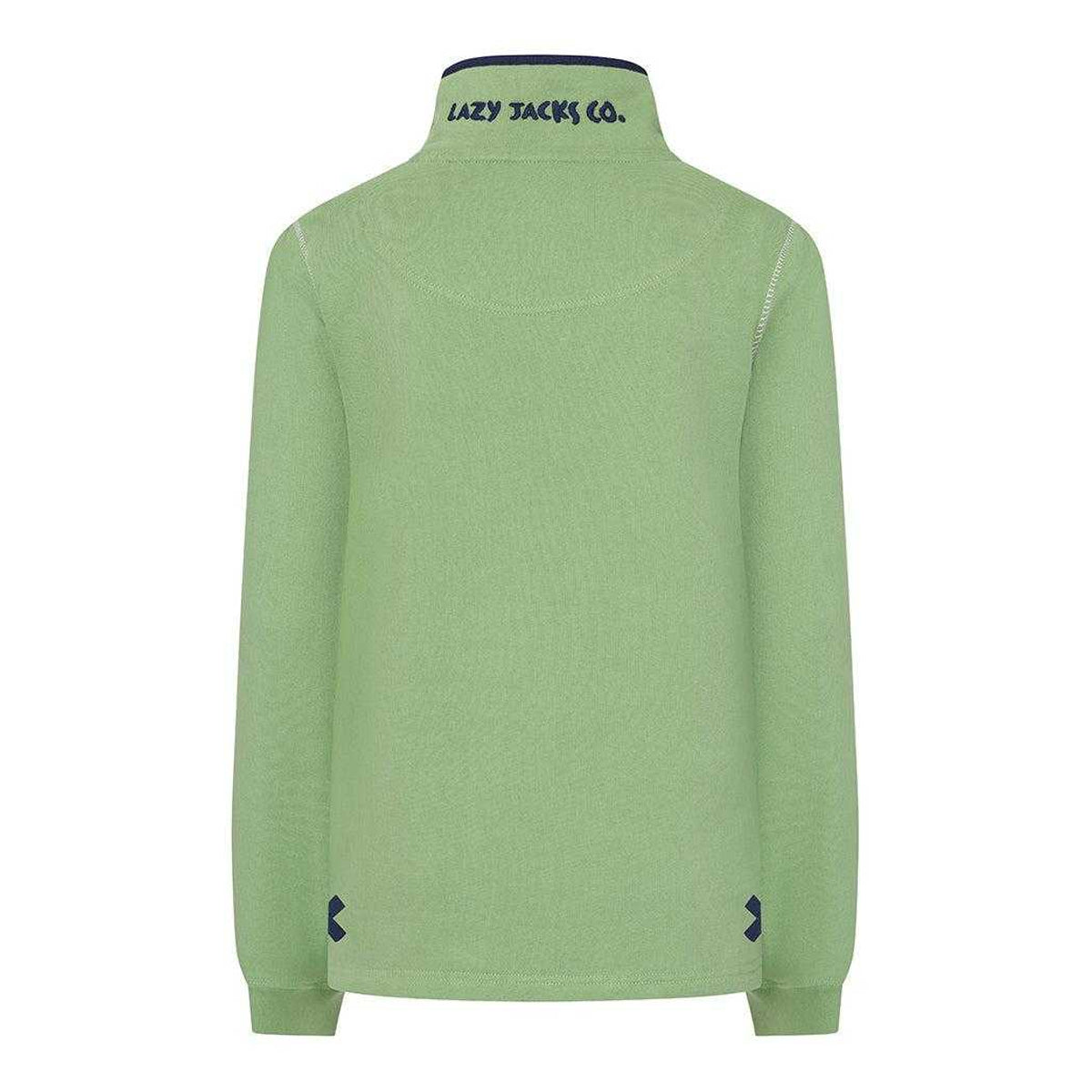 Grass Green - Back - Lazy Jacks Womens-Ladies Button Neck Sweatshirt