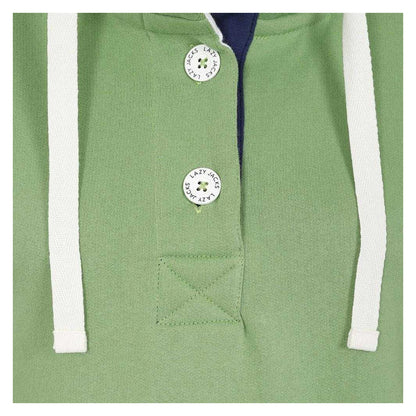 Grass Green - Side - Lazy Jacks Womens-Ladies Button Neck Sweatshirt