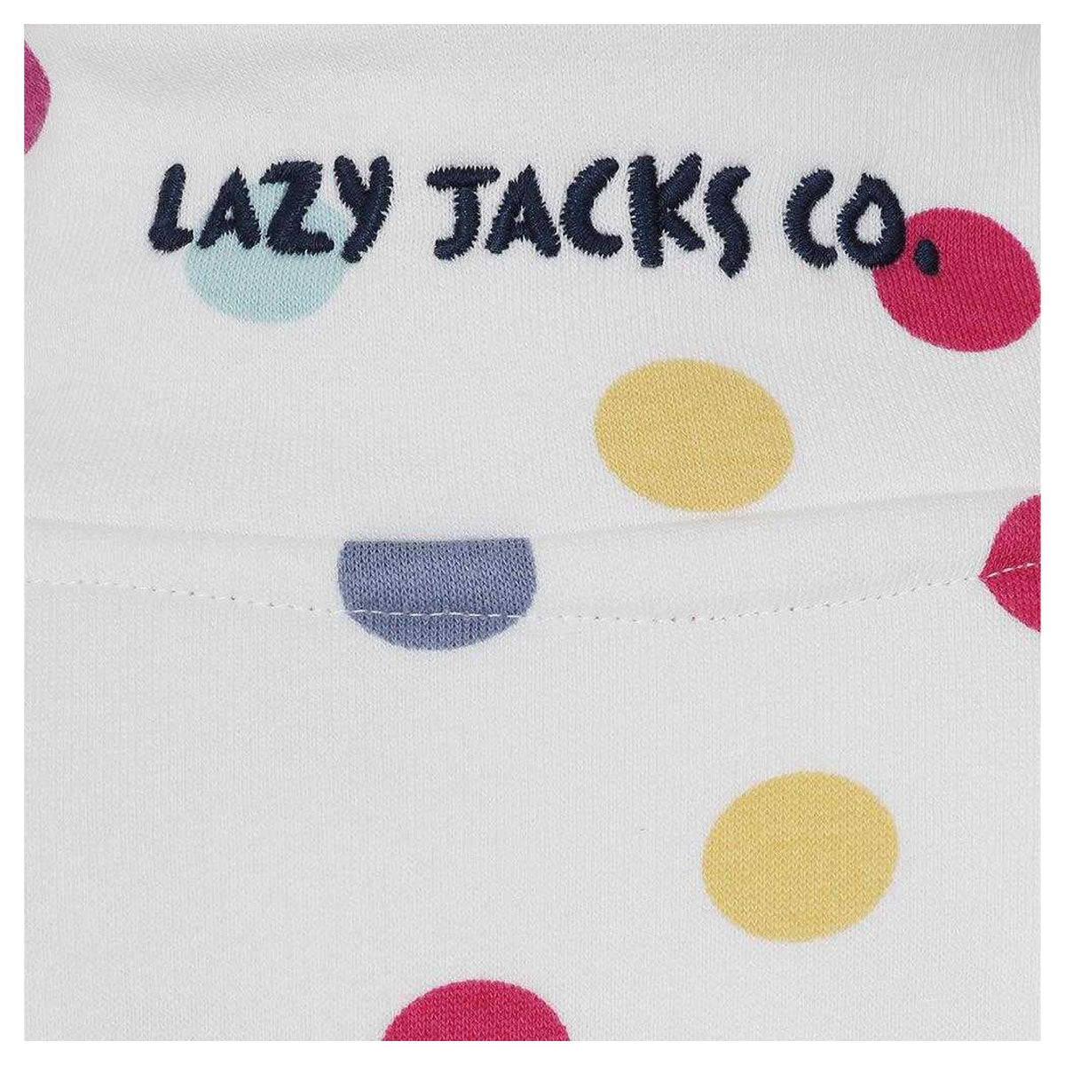 White - Lifestyle - Lazy Jacks Girls Spotted Quarter Zip Sweatshirt