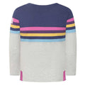 Grey Marl - Back - Lazy Jacks Girls Striped Breton Long-Sleeved T-Shirt