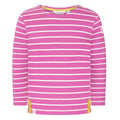 Raspberry - Front - Lazy Jacks Girls Striped Breton Long-Sleeved T-Shirt