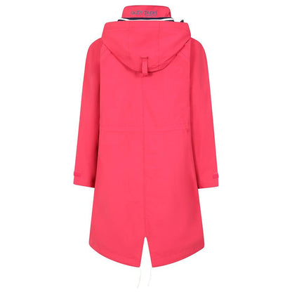 Lipstick Pink - Back - Lazy Jacks Womens-Ladies Long Length Waterproof Jacket