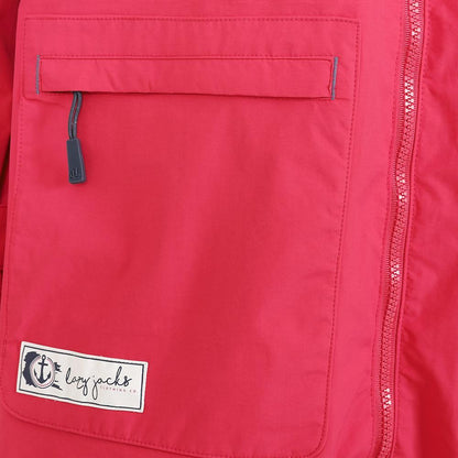 Lipstick Pink - Side - Lazy Jacks Womens-Ladies Long Length Waterproof Jacket