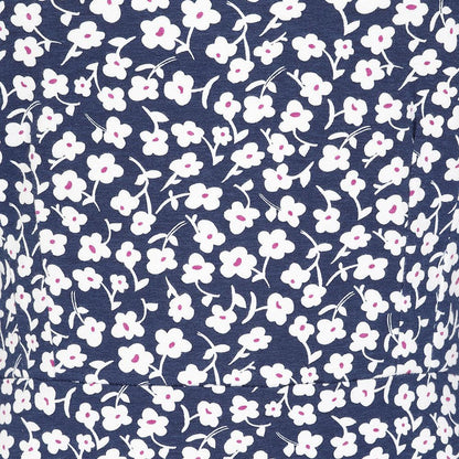Blue-White - Pack Shot - Lazy Jacks Womens-Ladies Buttercups Tie Back Long-Sleeved Midi Dress
