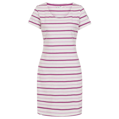 Pink - Back - Lazy Jacks Womens-Ladies Striped T-Shirt Dress