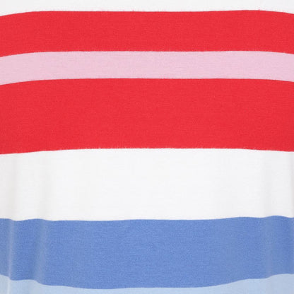 Red - Side - Lazy Jacks Womens-Ladies Striped T-Shirt Dress