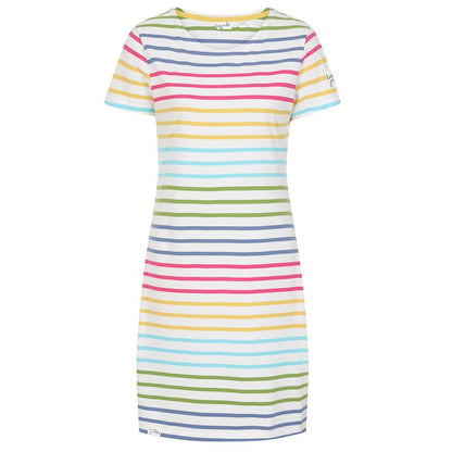 Rainbow - Front - Lazy Jacks Womens-Ladies Striped T-Shirt Dress