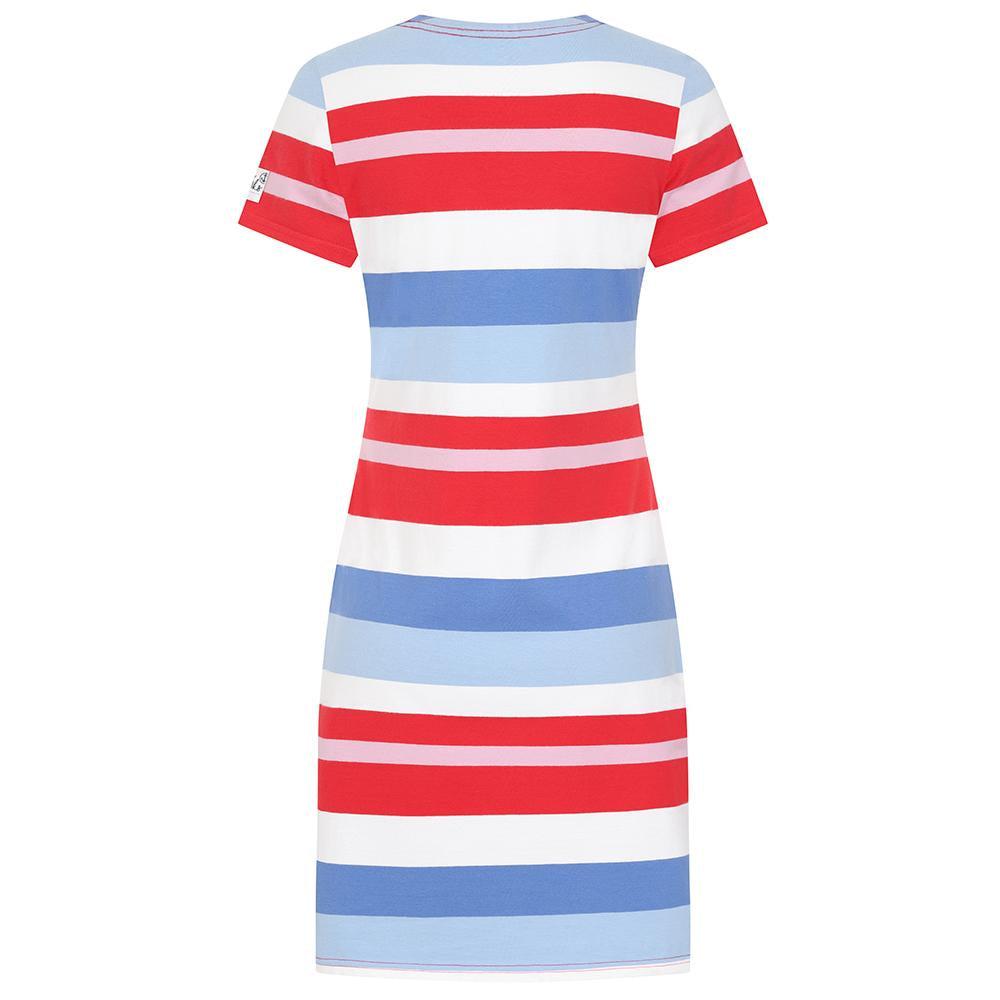 Red - Lifestyle - Lazy Jacks Womens-Ladies Striped T-Shirt Dress