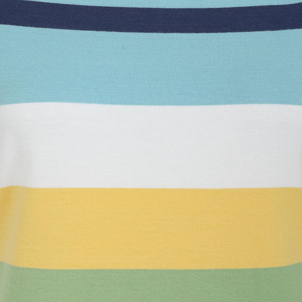 Green - Side - Lazy Jacks Womens-Ladies Striped T-Shirt Dress