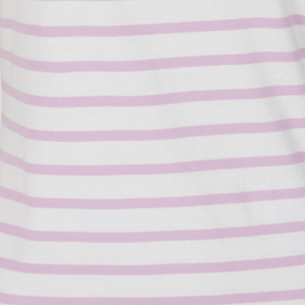Chalk Pink - Back - Lazy Jacks Womens-Ladies Striped T-Shirt Dress