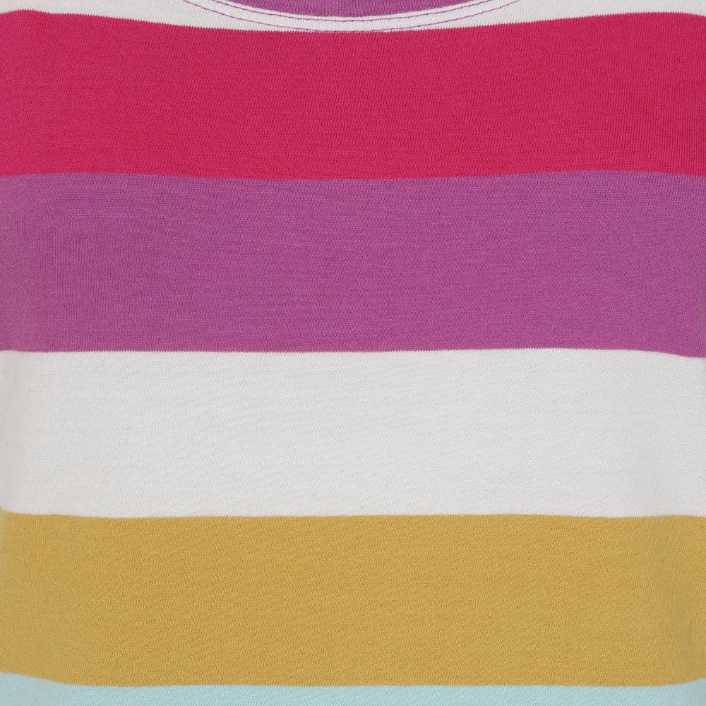 Multicoloured - Side - Lazy Jacks Womens-Ladies Striped T-Shirt Dress