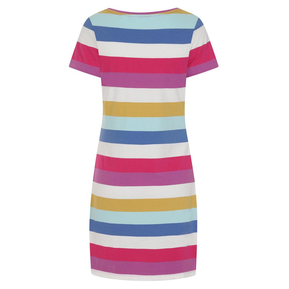 Multicoloured - Lifestyle - Lazy Jacks Womens-Ladies Striped T-Shirt Dress