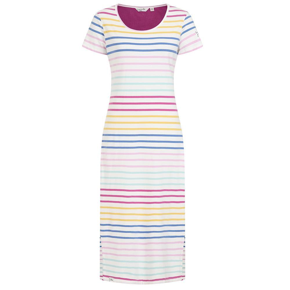 Rainbow - Front - Lazy Jacks Womens-Ladies Long T-Shirt Dress