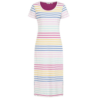 Rainbow - Front - Lazy Jacks Womens-Ladies Long T-Shirt Dress