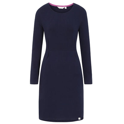 Marine - Back - Lazy Jacks Womens-Ladies Pocket Long-Sleeved Dress