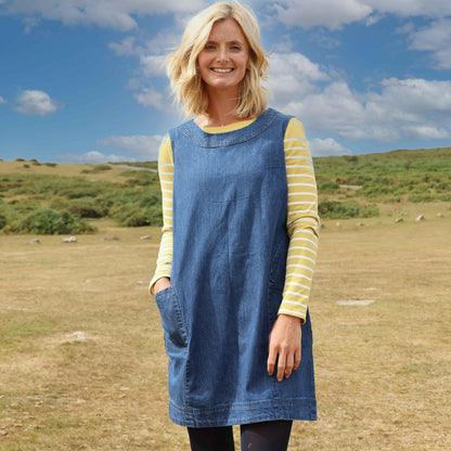 Denim - Back - Lazy Jacks Womens-Ladies Denim Dress