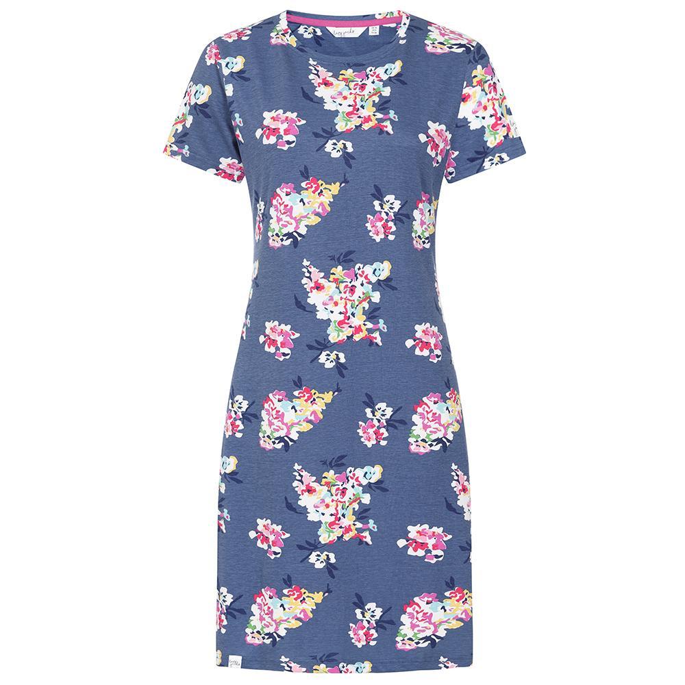 Marine-Marine - Front - Lazy Jacks Womens-Ladies Wildflower T-Shirt Dress