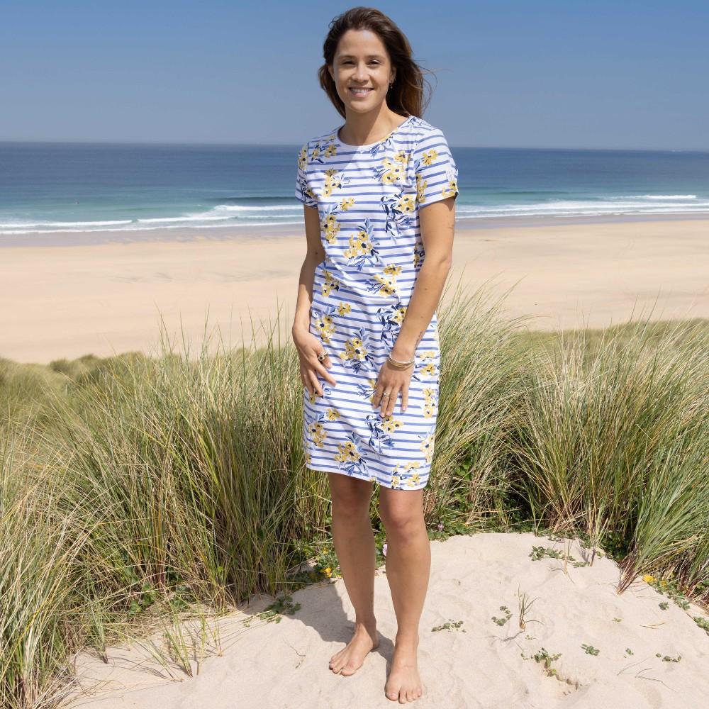 Blue - Front - Lazy Jacks Womens-Ladies Meadow T-Shirt Dress