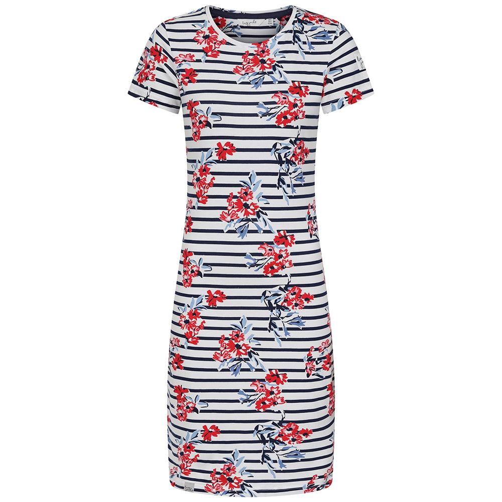 Red - Back - Lazy Jacks Womens-Ladies Meadow T-Shirt Dress