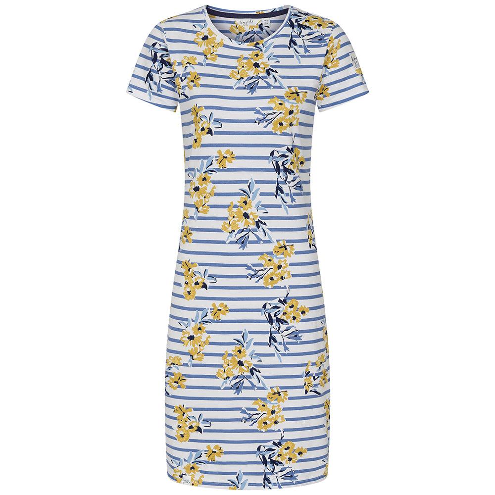 Blue - Back - Lazy Jacks Womens-Ladies Meadow T-Shirt Dress