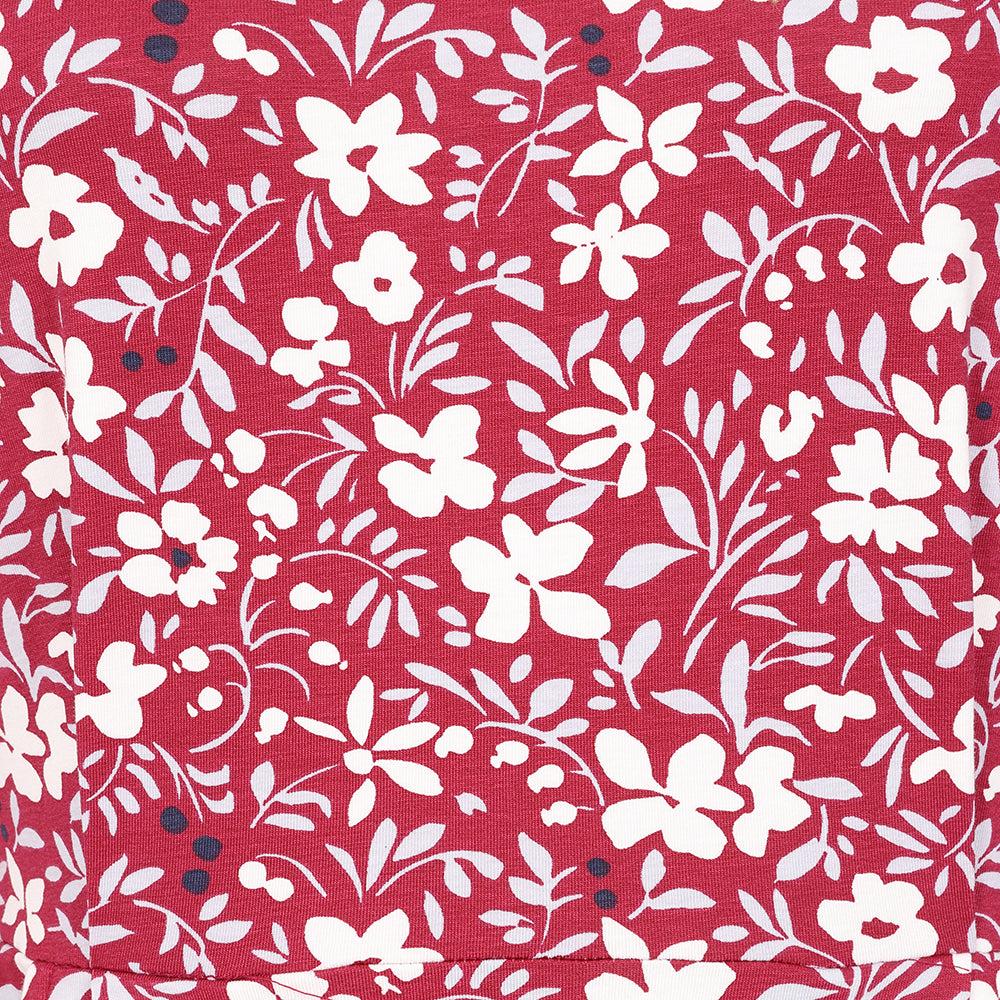 Red-White - Side - Lazy Jacks Womens-Ladies Petal Long-Sleeved Dress
